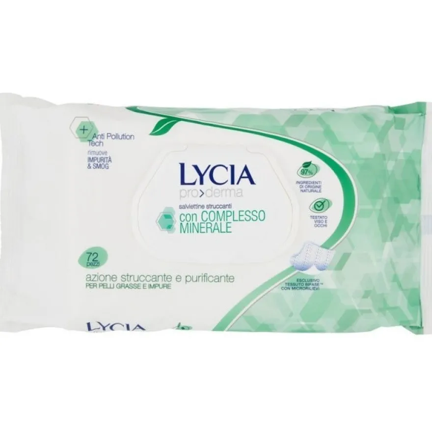 Lycia Salviette Struccanti Pelli Grasse 72 Pezzi