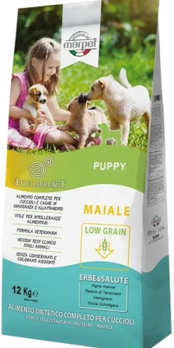 Marpet Aequilibriavet Low Grain Maiale Cibo Secco Per Cani Cuccioli Sacco 12 Kg