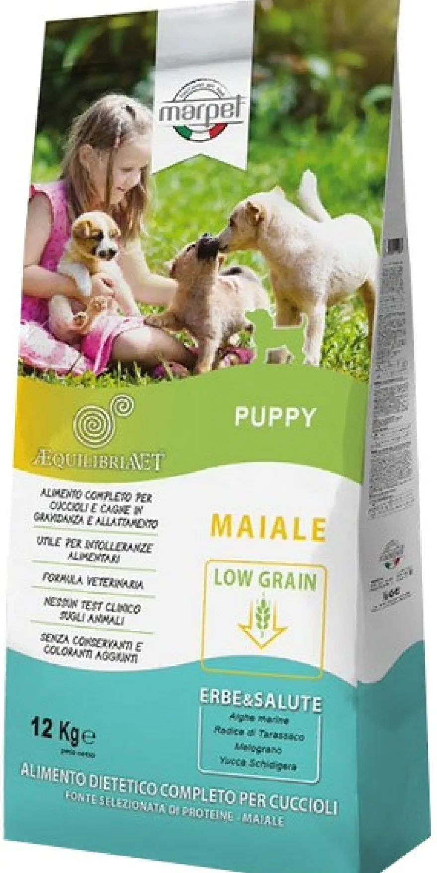 Marpet Aequilibriavet Low Grain Maiale Cibo Secco Per Cani Cuccioli Sacco 12 Kg