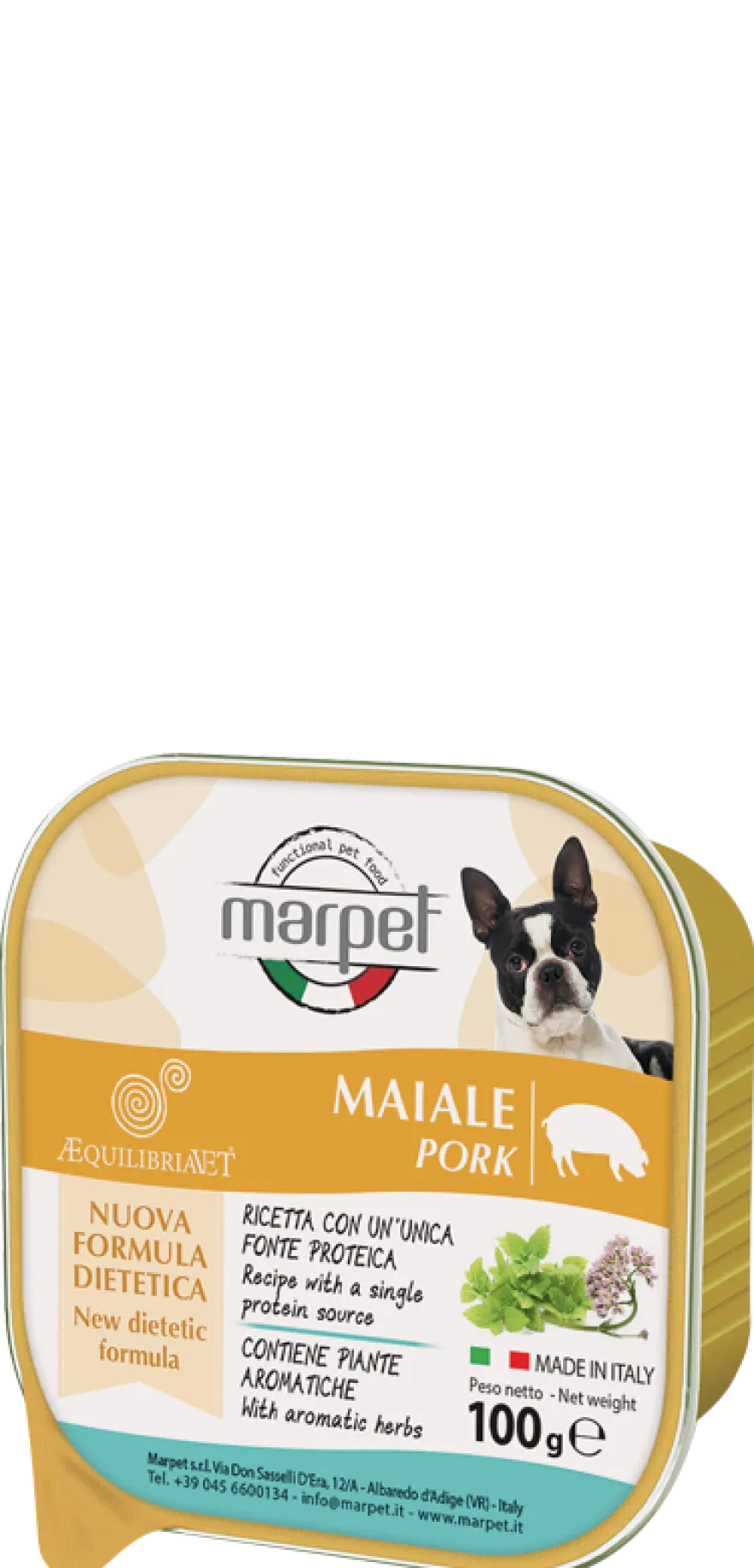 Marpet Aequilibriavet Maiale Cibo Umido Per Cani Adulti Vaschetta 100g