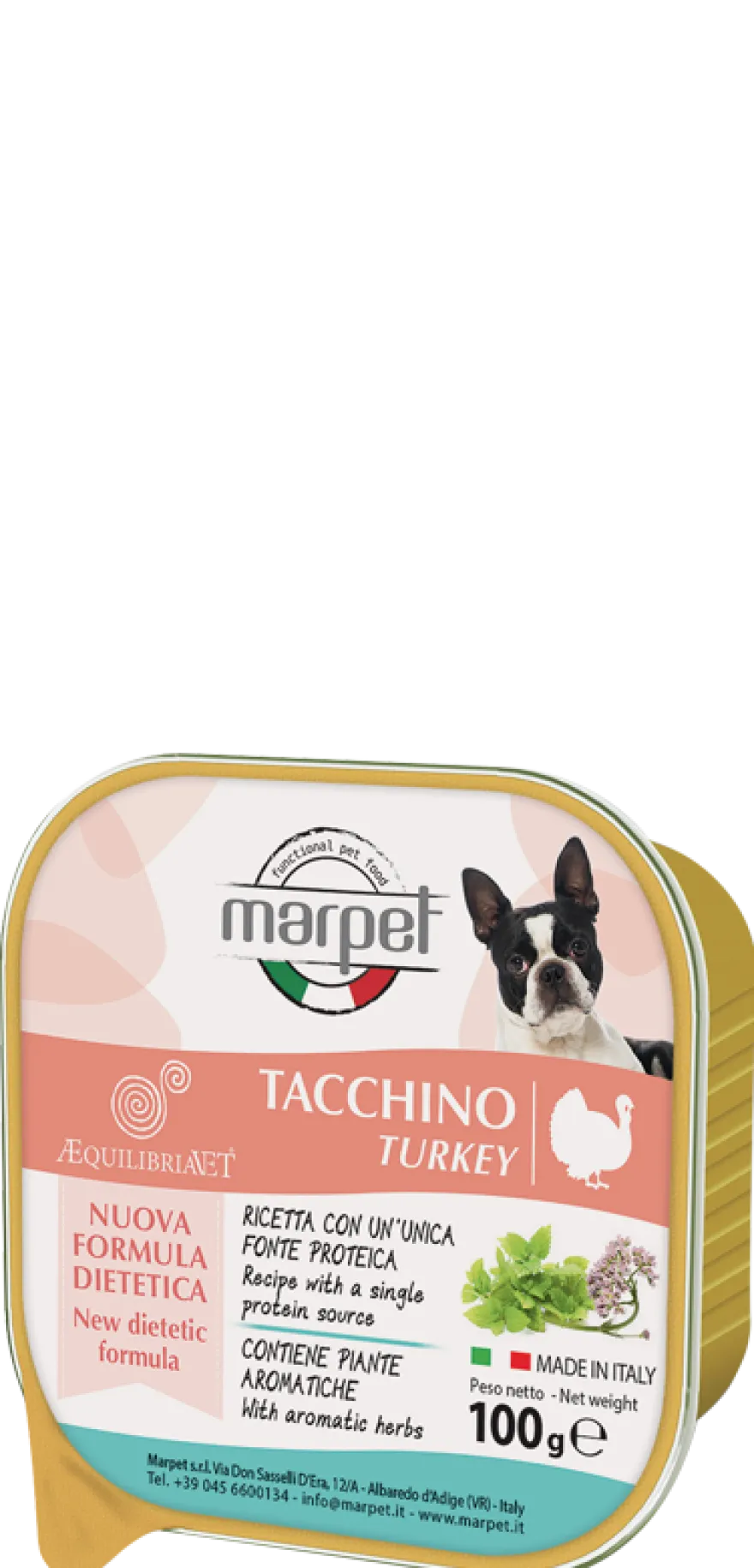 Marpet Aequilibriavet Tacchino Cibo Umido Per Cani Adulti Vaschetta 100g