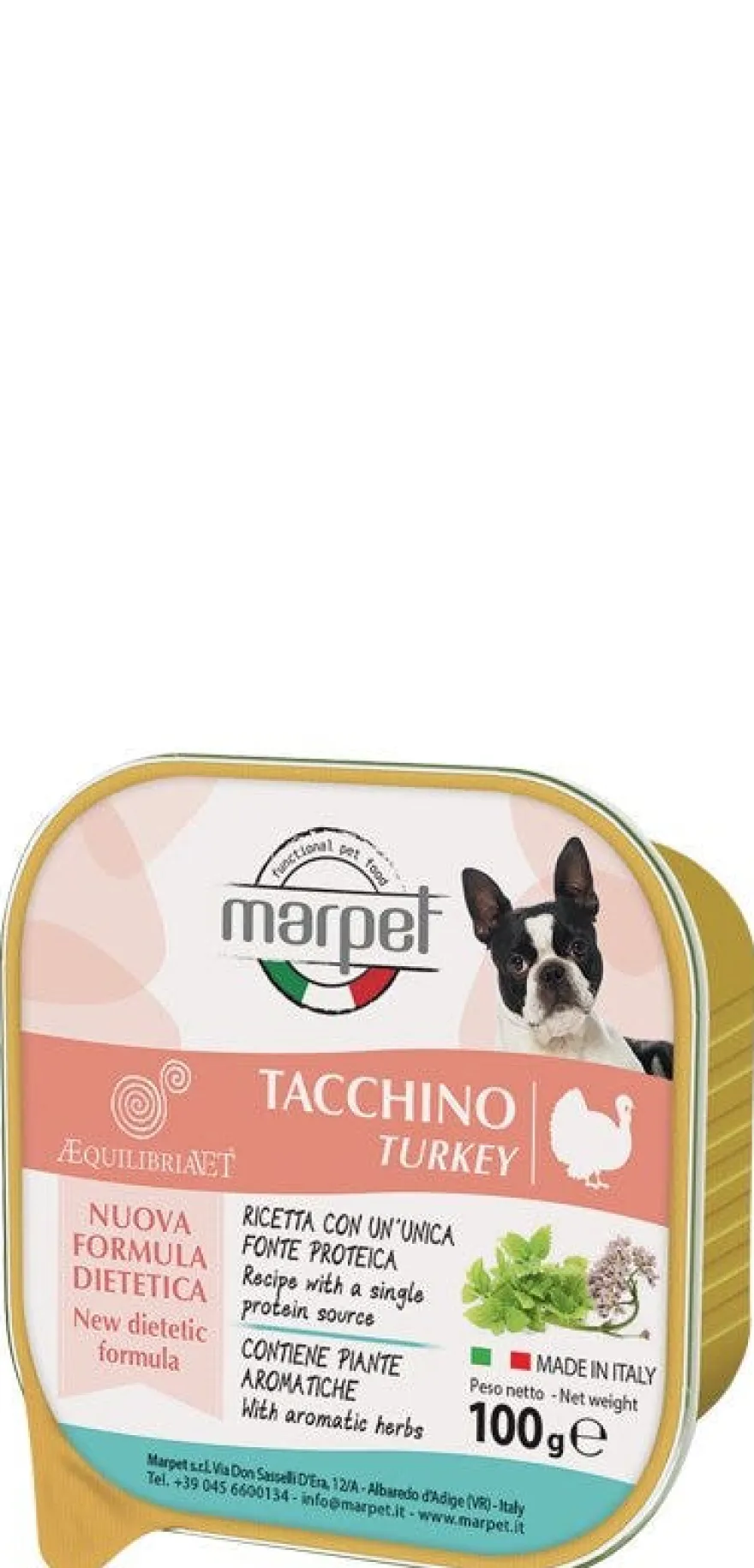 Marpet Aequilibriavet Tacchino Cibo Umido Per Cani Adulti Vaschetta 100g