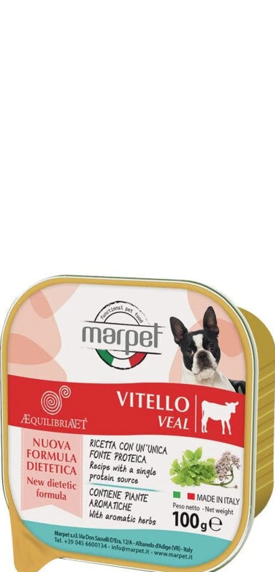 Marpet Aequilibriavet Vitello Cibo Umido Per Cani Adulti Vaschetta 100g