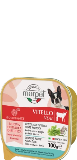 Marpet Aequilibriavet Vitello Cibo Umido Per Cani Adulti Vaschetta 100g