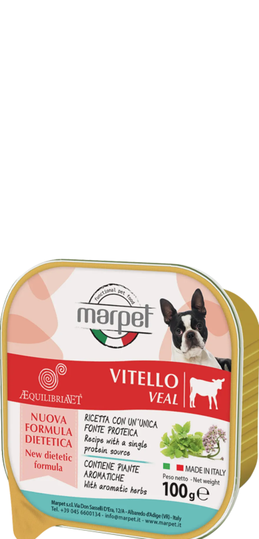 Marpet Aequilibriavet Vitello Cibo Umido Per Cani Adulti Vaschetta 100g