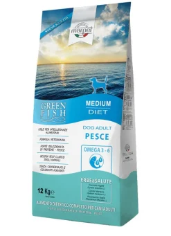 Marpet Greenfish Pesce Cibo Secco Per Cani Adulti Taglia Medium Sacco 12Kg