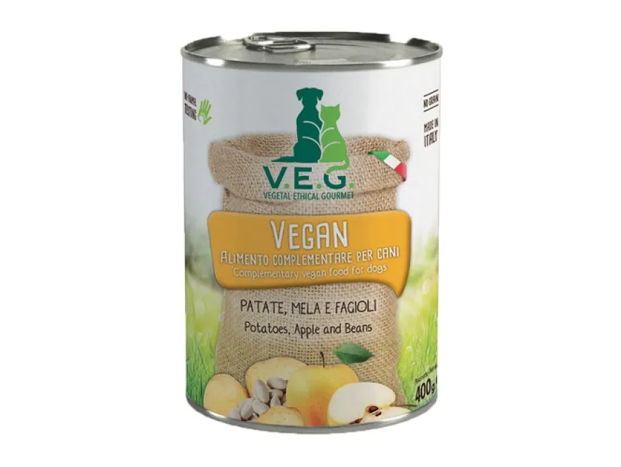 Marpet Vegan Dog Patate/Mela/Fagioli Cibo Umido Per Cani Adulti Scatoletta 400g