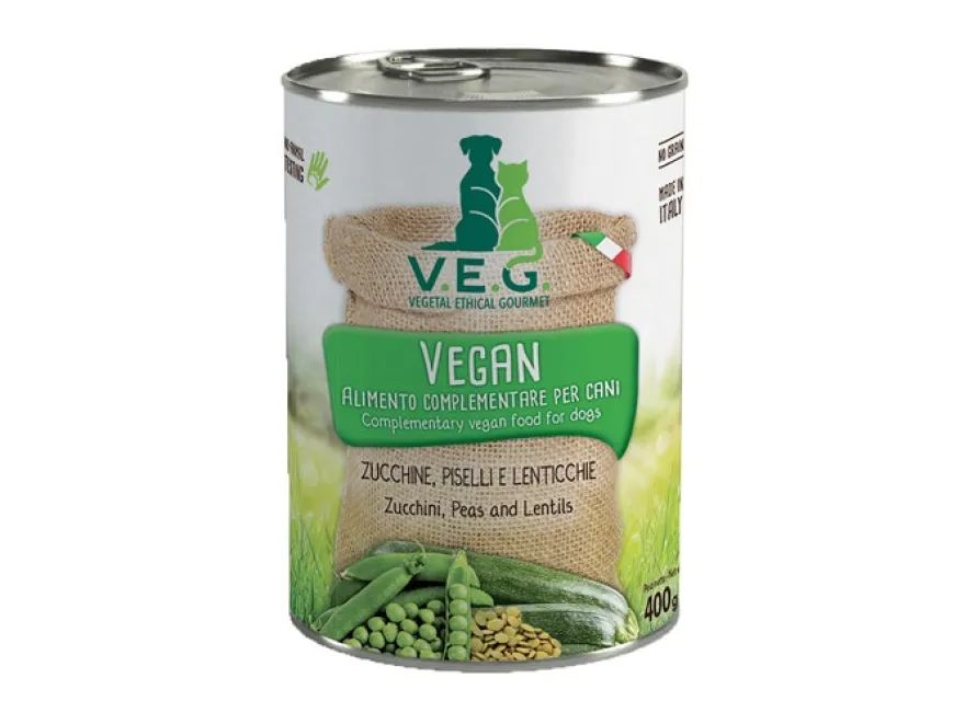 Marpet Vegan Dog Zucchine/Piselli/Lenticchie Cibo Umido Per Cani Adulti Scatoletta 400g