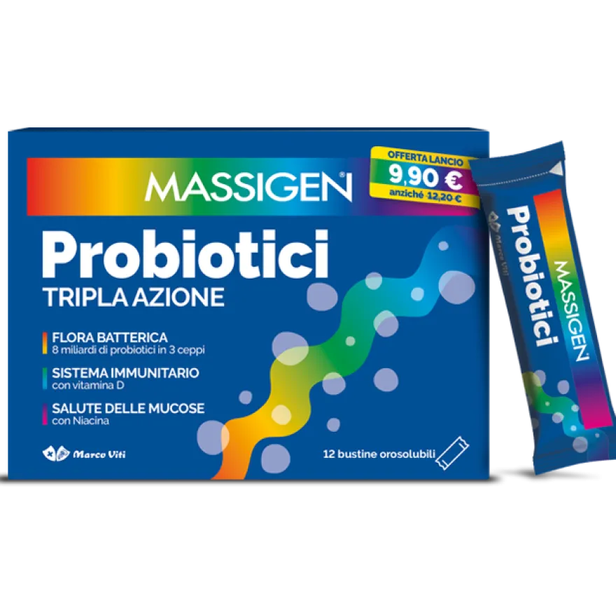 Massigen Probiotici 12 Stickpack - Benessere Intestinale