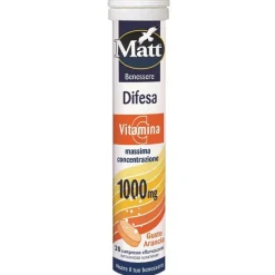 Matt Benessere Difesa Vitamina C 20 Compresse Effervescenti Gusto Arancia