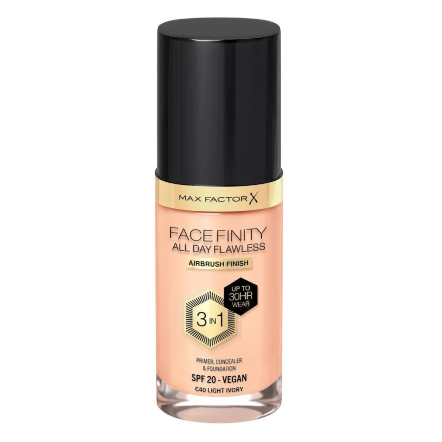 Max Factor Fondotinta Facefinity All Day Flawless 3In1 C40 Light Ivory 30ml