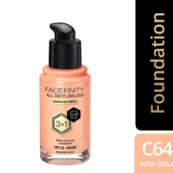 Max Factor Fondotinta Facefinity All Day Flawless 3In1 C64 Rose Gold 30ml