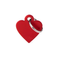 Medaglietta Per Cani E Gatti Personalizzata Cuore In Alluminio Rosso Taglia Piccola