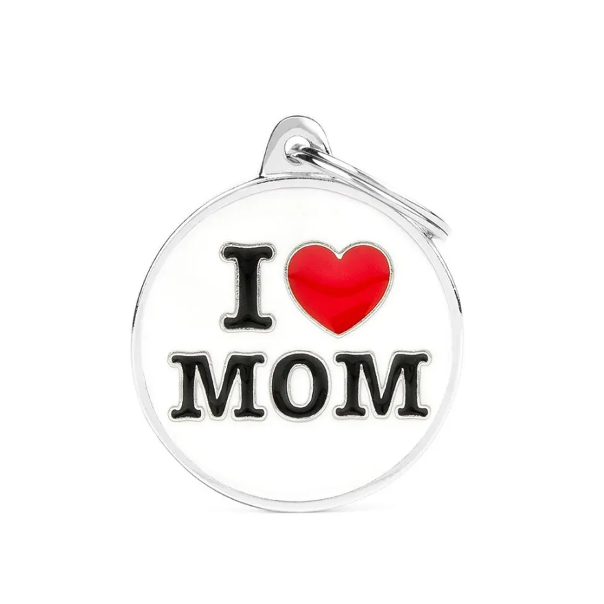 Medaglietta Per Cani E Gatti Personalizzata I Love Mom