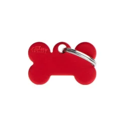 Medaglietta Per Cani E Gatti Personalizzata Osso In Alluminio Rosso Taglia Piccola