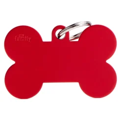 Medaglietta Per Cani E Gatti Personalizzata Osso In Alluminio Rosso Taglia XL