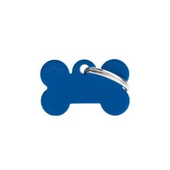 Medaglietta Per Cani E Gatti Personalizzata Osso In Alluminio Blu Taglia Piccola