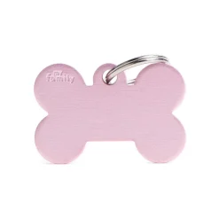 Medaglietta Per Cani E Gatti Personalizzata Osso In Alluminio Rosa Taglia Grande