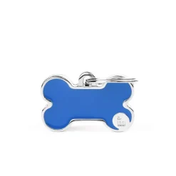 Medaglietta Per Cani E Gatti Personalizzata Osso Piccolo Blu