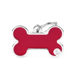 Medaglietta Per Cani E Gatti Personalizzata Osso Rossa