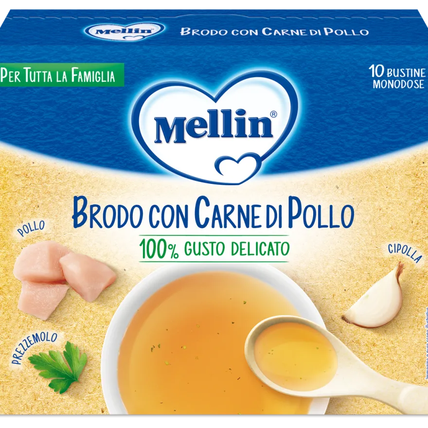 Mellin Brodo Carne Pollo 10 Bustine