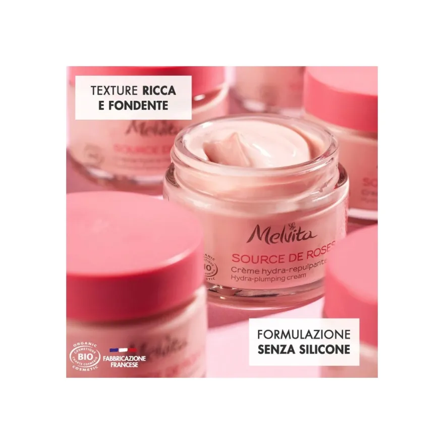 Melvita Crema Idratante Rimpolpante Source De Roses 50ml