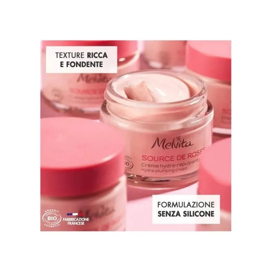 Melvita Crema Idratante Rimpolpante Source De Roses 50ml