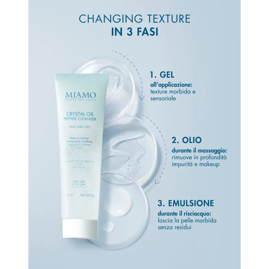 Miamo Crystal Oil Peptide Cleanser Struccante - Idratante Lenitivo 150ml