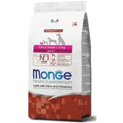 Monge Agnello Riso E Patate Cibo Secco Per Cani Adulti Taglia Molto Piccola Sacco 2,5 Kg