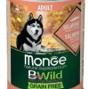Monge B Wild Grain Free All Breeds Con Salmone Zucca Zucchine Cibo Umido Cani Adulti 400g