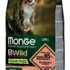 Monge B Wild Grain Free Con Salmone/Piselli Cibo Secco Gatti Adulti Sacco 1,5 Kg