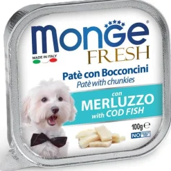 Monge Fresh Paté Bocconcini Con Merluzzo Cibo Umido Per Cani Adulti 100g