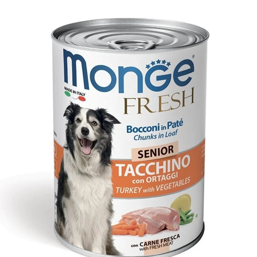 Monge Fresh Senior Tacchino con Ortaggi Per Cani Età Avanzata 400g