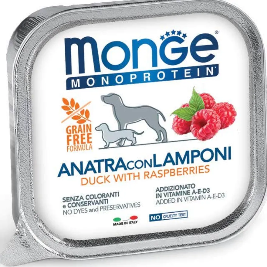 Monge Monoprotein Anatra Con Mirtilli Cibo Umido Per Cani Adulti 150g