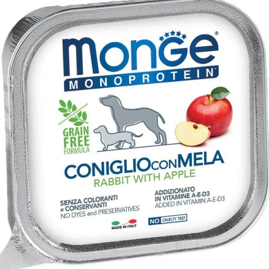 Monge Monoprotein Coniglio Con Mela Cibo Umido Per Cani Adulti 150g