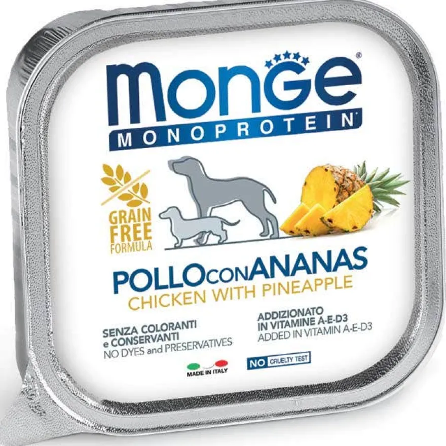 Monge Monoprotein Pollo Con Ananas Cibo Umido Per Cani Adulti 150g