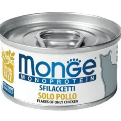 Monge Monoprotein Sfilaccetti Solo Pollo Cibo Umido Per Gatti Adulti 80g