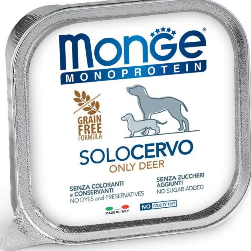 Monge Monoprotein Solo Cervo Cibo Umido Per Cani Adulti 150g