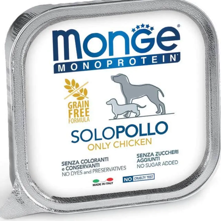 Monge Monoprotein Solo Pollo Cibo Umido Per Cani Adulti 150g