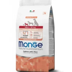Monge Natural Superpremium Mini Salmone E Riso Cibo Secco Cani Cuccioli Taglia Piccola Sacco 7,5Kg