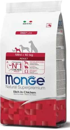 Monge Natural Superpremium Mini Senior Ricco In Pollo Cibo Secco Cani Adulti Taglia Mini Sacco 800g