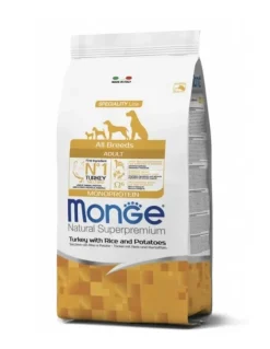 Monge Natural Superpremium Monoprotein Cibo Secco Tacchino Riso E Patate Per Cani Adulti Tutte Le Taglie 2,5kg