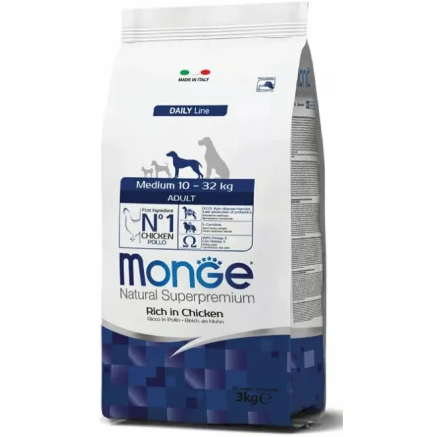 Monge Pollo Cani Adulti Taglia Media Sacco 3kg