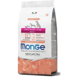 Monge Salmone E Riso Cibo Secco Per Cani Adulti Taglia Molto Piccola Sacco 2,5 Kg