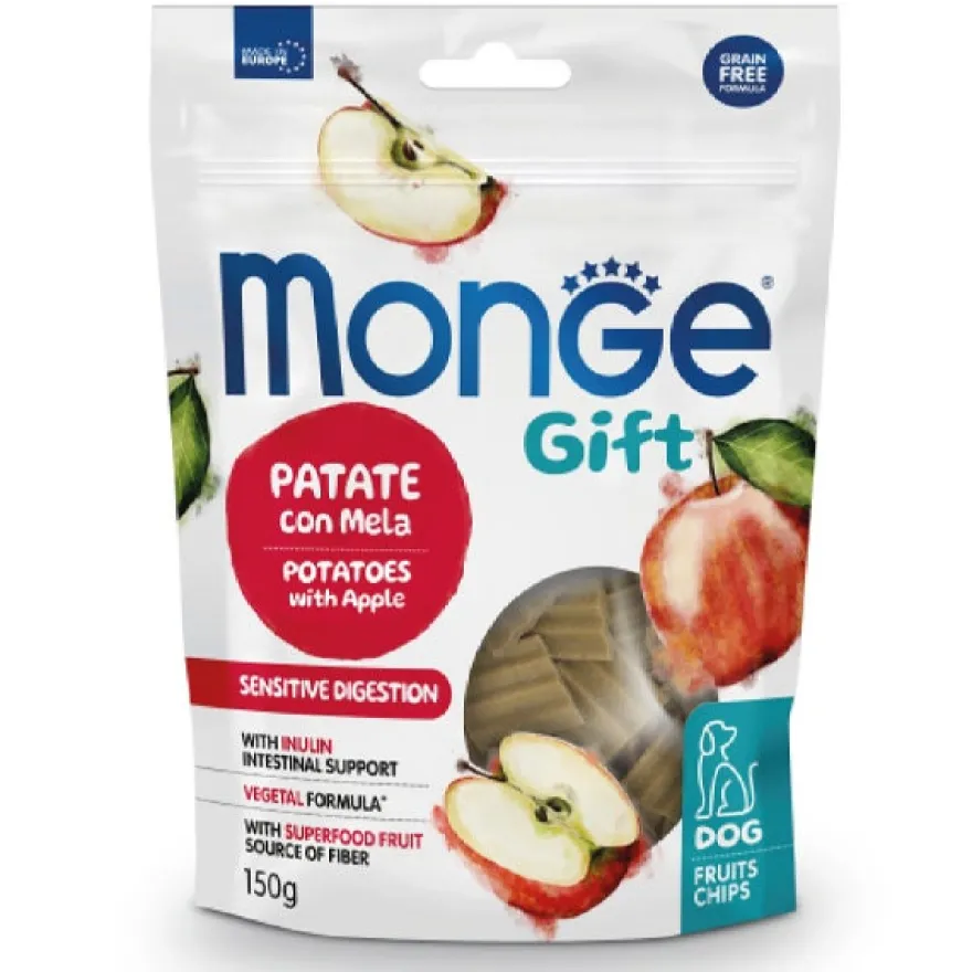 Monge Snack Fruits Sensitive Digestion Chips Per Cani Adulti Patate Con Mela 150g