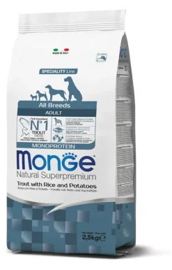 Monge Trota Riso E Patate Cibo Secco Cani Adulti Sacco 2,5 Kg