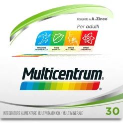 Multicentrum Adulti Integratore Alimentare Multivitaminico Vitamina C B D3 Calcio Ferro Zinco 30 Cpr