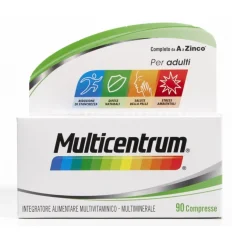 Multicentrum Adulti Integratore Alimentare Multivitaminico Vitamina C B D3 Calcio Ferro Zinco 90 Cpr