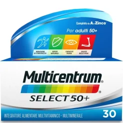 Multicentrum Adulti 50+ Integratore Alimentare Multivitaminico Vitamina B D E Magnesio Calcio 30 Compresse