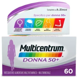 Multicentrum Donna 50+ Integratore Multivitaminico Multiminerale Calcio Ferro Acido Folico 60 Compresse